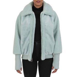 CYN & LUCA Mint Oversized Faux Fur Coat